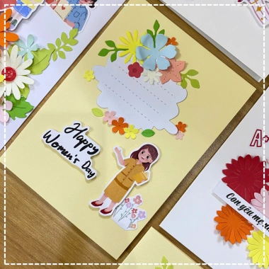 Kit thiệp tự trang trí 8/3 - 20/10, 10 phôi thiệp trơn, giá ưu đãi 120.000₫