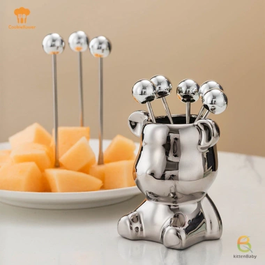 Kittenbaby 6 chiếc nĩa tráng miệng thép không gỉ, lọ bảo quản gấu dễ thương, giá chỉ 54.010đ, cho tiệc trái cây dưa hấu 4 Kittenbaby 6 chiếc nĩa tráng miệng thép không gỉ, lọ bảo quản gấu dễ thương, giá chỉ 54.010đ, cho tiệc trái cây dưa hấu 4