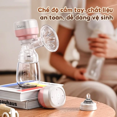 Kiumo 2 trong 1 Máy Hút Sữa Điện Đeo và Cầm Tay, Màn Hình Thông Minh, 27 Cấp Độ, Không BPA - Giá 390k