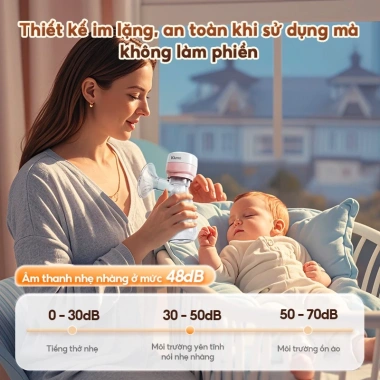 Kiumo 2 trong 1 Máy Hút Sữa Điện Đeo và Cầm Tay, Màn Hình Thông Minh, 27 Cấp Độ, Không BPA - Giá 390k
