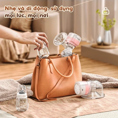 Kiumo 2 trong 1 Máy Hút Sữa Điện Đeo và Cầm Tay, Màn Hình Thông Minh, 27 Cấp Độ, Không BPA - Giá 390k
