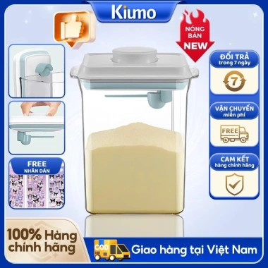 Kiumo Ankou Hộp Đựng Sữa Bột 1.700ml/2.300ml Chống Ẩm Hút Chân Không + Sticker - Giá 162.000đ