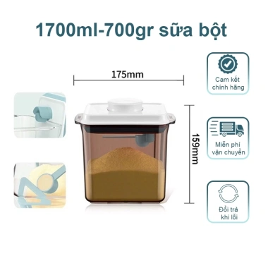 Kiumo Hộp Đựng Sữa Bột 1.700/2.300ml Chống Ẩm Hút Chân Không Sticker Zimbababy Chính Hãng