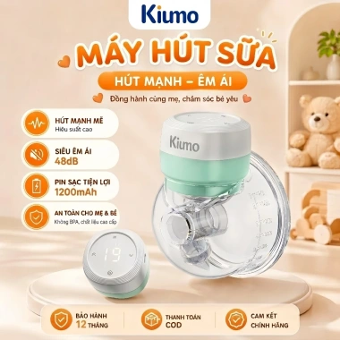 KIUMO Máy Hút Sữa Đơn Không Dây 9/15 Cấp Độ Massage, Kích Thích Sữa, Giá 299.000đ