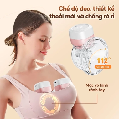 KIUMO Máy Hút Sữa Đơn Không Dây 9/15 Cấp Độ Massage, Kích Thích Sữa, Giá 299.000đ
