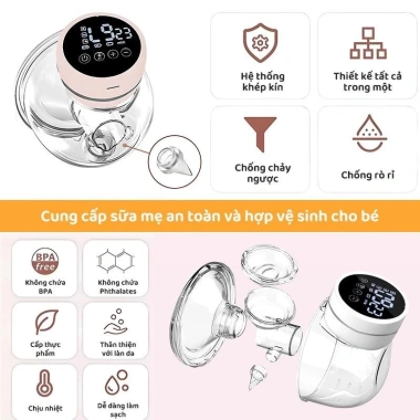 Kiumo Van Hút Sữa Đơn Không Dây 9 Cấp Độ Massage Rảnh Tay, Kích Thích Sữa, 29.000₫