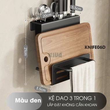 KIVA Kệ đa năng treo tường đựng dao thớt, đũa, muỗng thìa, thép carbon, lắp 2 cách - 225.000 VND 9 KIVA Kệ đa năng treo tường đựng dao thớt, đũa, muỗng thìa, thép carbon, lắp 2 cách - 225.000 VND 9