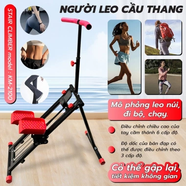 KM-2.100 Máy leo bậc thang gấp gọn - Leo núi, săn chắc cơ bắp, giảm giá 1.499.000₫