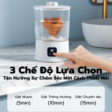 KOKIRA máy giặt mini 2L cho bé kháng khuẩn 99% IPX5 giặt đồ lót 390k