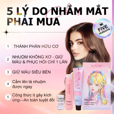 KOKIRA Thuốc Nhuộm Tóc Màu Đỏ Rượu Vang 45 - Không Tẩy, Giảm Giá 89.000đ 2 KOKIRA Thuốc Nhuộm Tóc Màu Đỏ Rượu Vang 45 - Không Tẩy, Giảm Giá 89.000đ 2