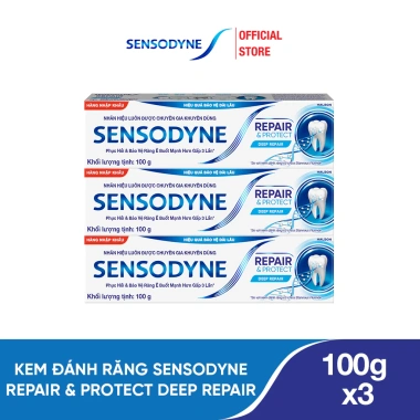 KOL x Sensodyne - Bộ 3 kem đánh răng Repair & Protect Deep Repair 100g, phục hồi sâu, bảo vệ răng, giảm còn 291,060₫
