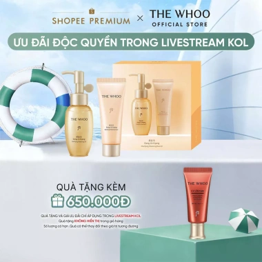 KOL x WHOO Bộ Làm Sạch THE WHOO Gongjinhyang Clarifying Cleansing Duo Kit - Dưỡng sạch sâu, giảm dầu, giá chỉ 500.000₫ KOL x WHOO Bộ Làm Sạch THE WHOO Gongjinhyang Clarifying Cleansing Duo Kit - Dưỡng sạch sâu, giảm dầu, giá chỉ 500.000₫