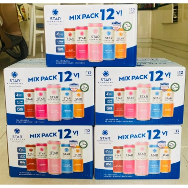 Kombucha Star 2 Túi 6 Vị Combo 2.027 - Giá chỉ 639.900₫, 250ml x24 lon
