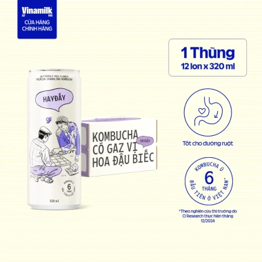 Kombucha thùng 12 lon 320ml có gaz, nhiều vị - Giá ưu đãi, nhận bao bì Tết 4
