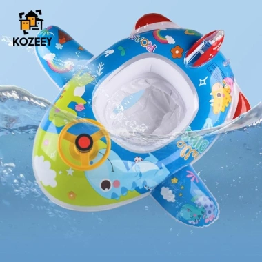 Kozeey Ghế Phao Bơi Trẻ Em Vòng Tròn, Bơm Hơi Có Vô Lăng - Giá 149k