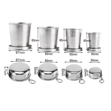 KUNHEV Cốc gấp du lịch thép không gỉ di động, nhẹ, bền, giá ưu đãi 62.260₫