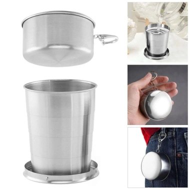 KUNHEV Cốc gấp du lịch thép không gỉ di động, nhẹ, bền, giá ưu đãi 62.260₫