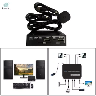 KVM Switch 2 Cổng Chia Sẻ 2 PC 4K 60Hz kèm 2 Cáp USB - Giá 356.400 VND 5