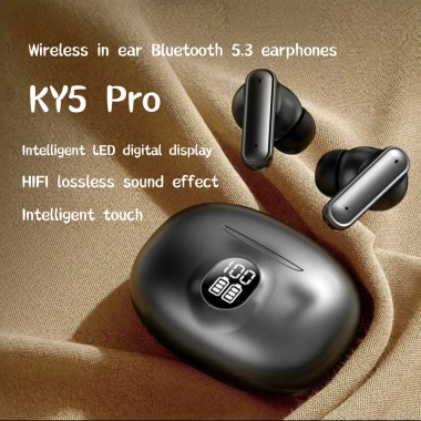 KY5 Pro - Tai nghe Bluetooth không dây trong tai LED cảm ứng, gọi HD, tương thích Android Xiaomi, giảm giá 22k