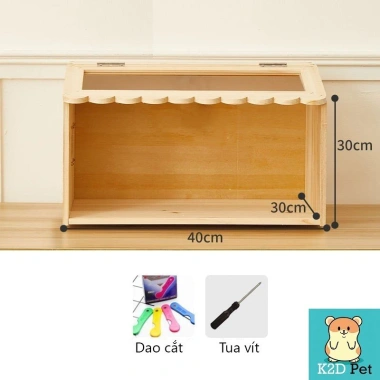L11 Lồng gỗ mặt mica cho hamster, guinea pig, thỏ, sóc, chinchilla – Giá 380.000 VND giảm 110.200 VND