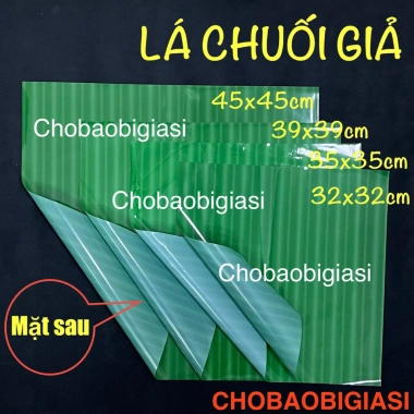Lá chuối giả 1kg 35x35cm 120 lá cho gói chả, nem, bánh chưng, không biến dạng khi hấp luộc 113.979₫