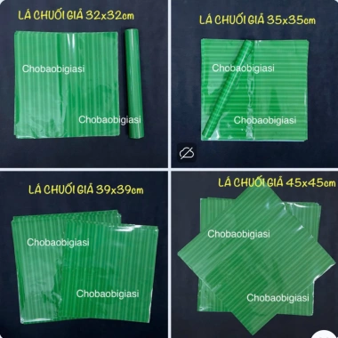 Lá chuối giả 1kg size 39x39cm khoảng 95 lá gói chả, nem, bánh chưng không biến dạng khi hấp - Giá ưu đãi 113.979đ