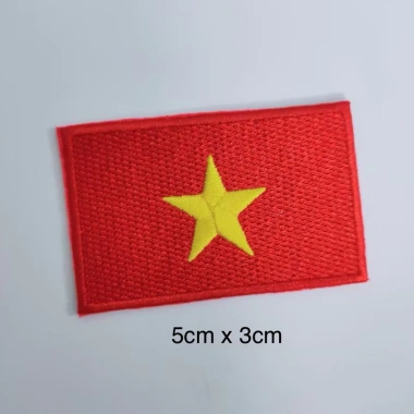 Lá cờ đỏ sao vàng thêu ủi nhiệt gắn kẹp tóc, vá áo rách giá 4,450₫
