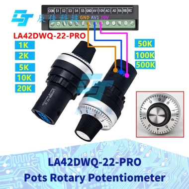 LA42DWQ-22 Pro 22mm Đường kính Nồi công tắc điện áp quay Arduino 1K-500K Giá 48,158 VND