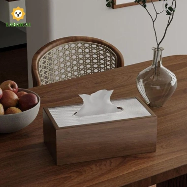 Labaicai Hộp đựng khăn giấy mộc mạc Quả óc chó Hạt gỗ - Trang trí nội thất và khách sạn, giảm 20 phần trăm chỉ 96.250 đồng