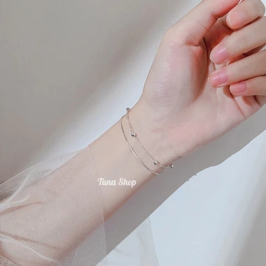 Lắc tay bạc 2 dây cao cấp TUNASILVER - Vòng tay nữ sang trọng, giảm giá 450.000₫ 3