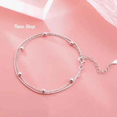 Lắc tay bạc 2 dây cao cấp TUNASILVER - Vòng tay nữ sang trọng, giảm giá 450.000₫ 4
