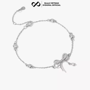 Lắc tay bạc KYDOPAL charm nơ đính đá cá tính 925 - Giá ưu đãi 610k HCM Hỏa Tốc 9