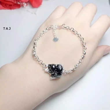 Lắc tay bạc mặt Hồ LY phong thuỷ - Bạc tây sang trọng giảm giá 21% chỉ 365.000₫