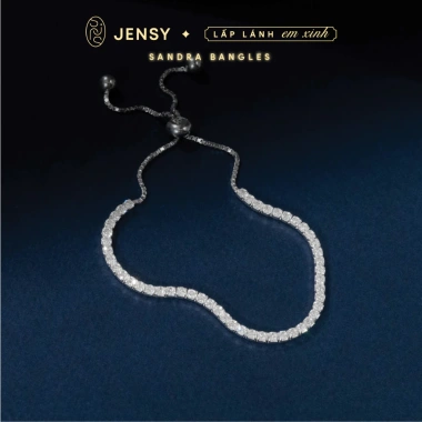 Lắc tay bạc nữ cao cấp Jensy dây rút đính đá CZ GIV Sandra LTTL3 - Vòng tay S925