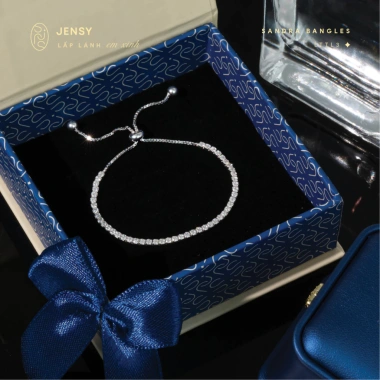 Lắc tay bạc nữ cao cấp Jensy dây rút đính đá CZ GIV Sandra LTTL3 - Vòng tay S925 5 Lắc tay bạc nữ cao cấp Jensy dây rút đính đá CZ GIV Sandra LTTL3 - Vòng tay S925 5