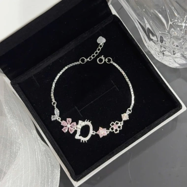 Lắc tay bạc nữ CHY SILVER kitty hạt vỡ trẻ trung dễ thương - giá ưu đãi 500k
