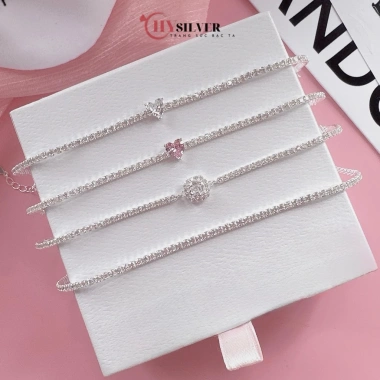 Lắc tay bạc nữ CHYSILVER full đá bạc thật – Giá ưu đãi 550.000 VNĐ, chỉ 698.500 VNĐ