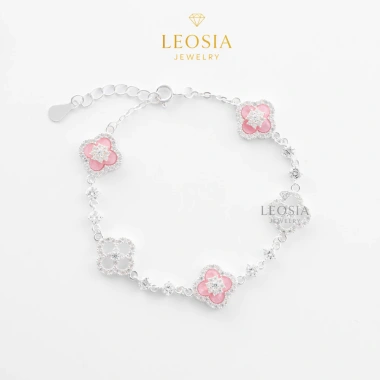Lắc tay bạc nữ cỏ 4 lá LEOSIA LA69 sang trọng - Quà tặng người yêu, giảm 22% 8