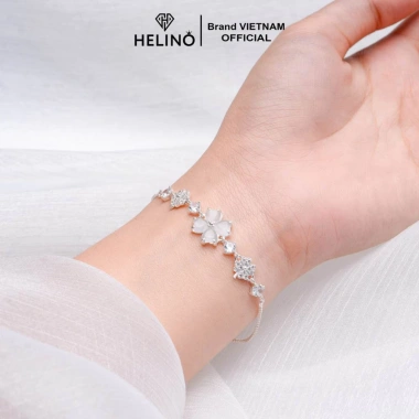 Lắc Tay Bạc Nữ HELINO Dây Rút Cỏ Bốn Lá Đính Đá Mắt Mèo Bạc S925 V18 - Giảm Giá 716k 9