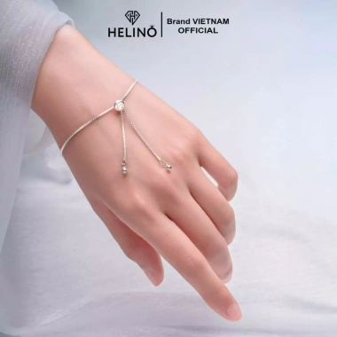 Lắc Tay Bạc Nữ HELINO Dây Rút Cỏ Bốn Lá Đính Đá Mắt Mèo Bạc S925 V18 - Giảm Giá 716k 10