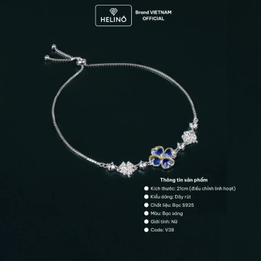 Lắc Tay Bạc Nữ HELINO Dây Rút Cỏ Bốn Lá Moonstone Đổi Màu S925 Giá 799.000đ 3