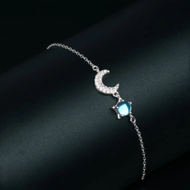Lắc tay bạc nữ Helino Moonstone S925 - Mặt trăng lấp lánh, giảm giá 499.000đ