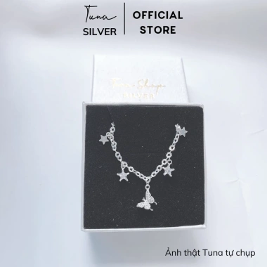 Lắc tay bạc nữ hình hồ điệp, vòng bướm TUNA SILVER đính đá chuẩn bạc - 499k 5