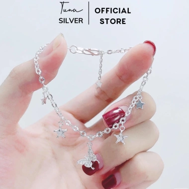 Lắc tay bạc nữ hình hồ điệp, vòng bướm TUNA SILVER đính đá chuẩn bạc - 499k 8
