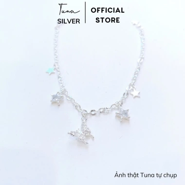Lắc tay bạc nữ hình hồ điệp, vòng bướm TUNA SILVER đính đá chuẩn bạc - 499k 10