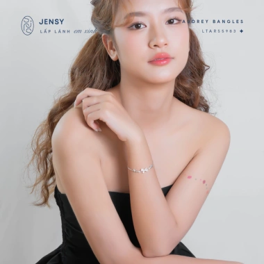 Lắc Tay Bạc Nữ JENSY Nơ Sang Mix Đá Dây Rút Audrey LTARS5.983 Vòng Tay 925 4