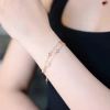 Lắc tay bạc nữ mạ vàng hồng 18K & bạch kim LAV134 - Cỏ bốn lá 2 dây Hera, 960k 2