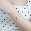 Lắc tay bạc nữ mạ vàng hồng 18K LAVESTA Fiona mặt thiên nga sang trọng 880k 6