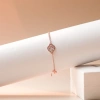 Lắc tay bạc nữ mạ vàng hồng 18K LAVESTA LAV061 cỏ 4 lá đôi thiết kế mới sang chảnh - Giá ưu đãi 840k 3