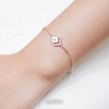 Lắc tay bạc nữ mạ vàng hồng 18K LAVESTA LAV061 cỏ 4 lá đôi thiết kế mới sang chảnh - Giá ưu đãi 840k 6
